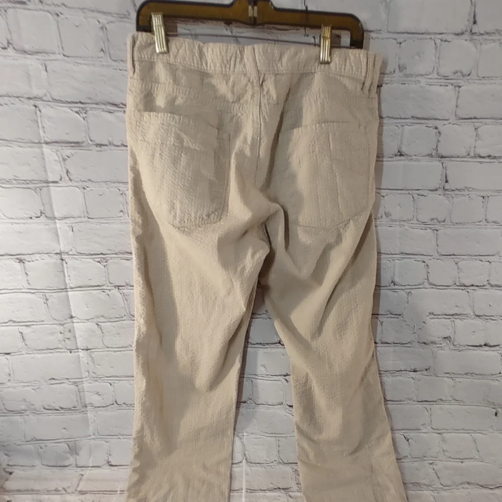 Raleigh Denim Mens Martin Cotton Jeans 32 Cream Beige Seer Sucker Pants